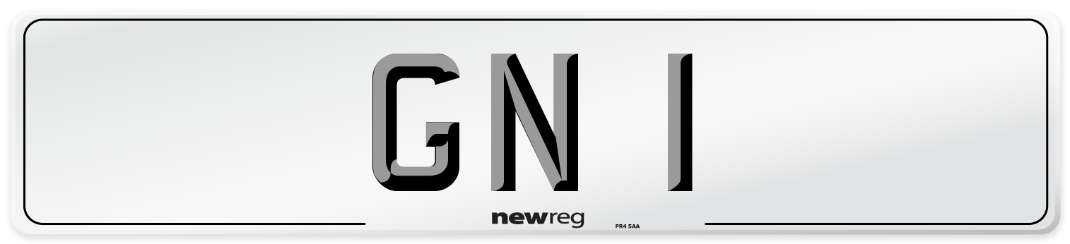 GN 1 Number Plate from New Reg